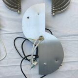 Pair of Mathieu brushed aluminum wall lights 70'S