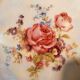 6 mismatched dessert plates decorated with roses