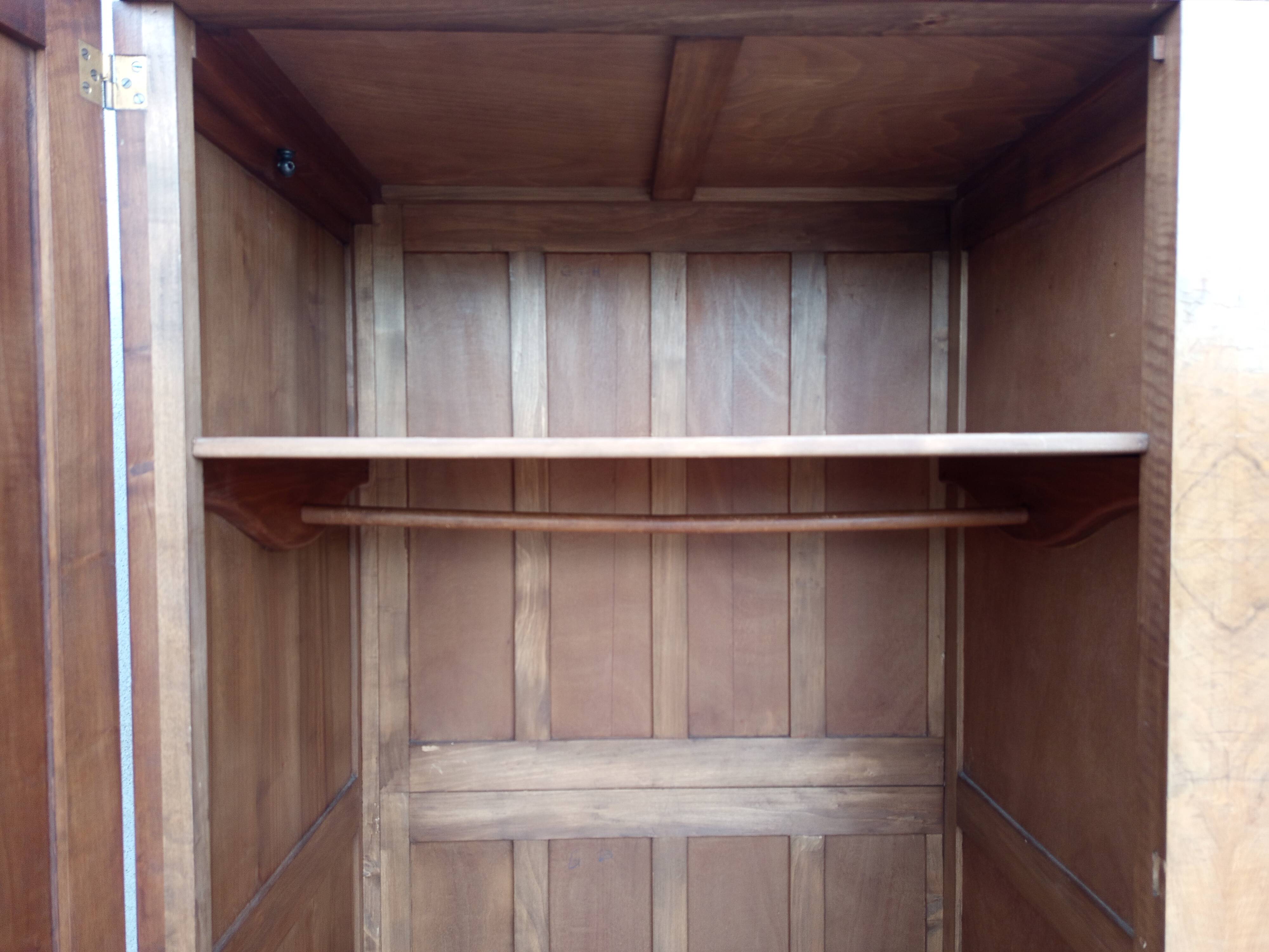 Art Deco Wardrobe in Walnut and Burl Walnut