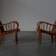 Pair of oak and rope arm chairs - Germany 1950s