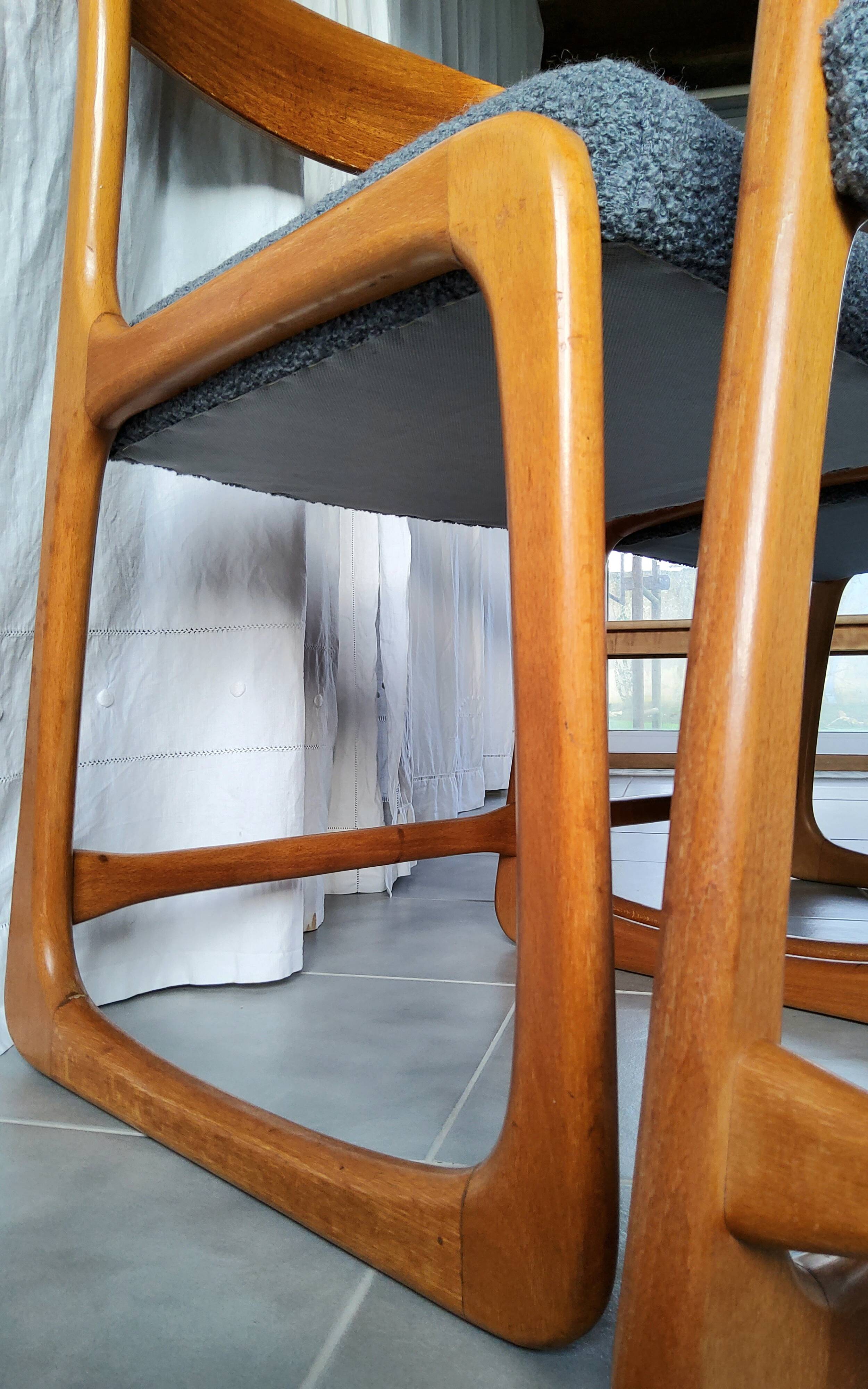 Ensemble de 4 chaises traîneau Baumann