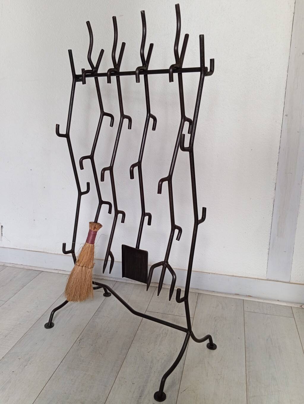 Brutalist fireplace mantel