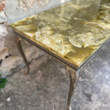 Louis XV style coffee table in onyx and metal