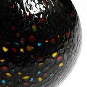 Pair of large 1980s Italian table lamps made of colorful multi-layer Murano