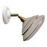 Vintage wall lamp with white and gold granite glass shade