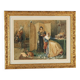 Old painting signed Pietro Michis, interior scene, 19th century.