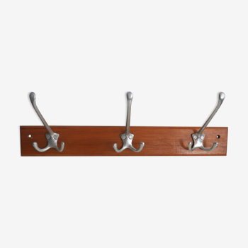 Vintage wall coat rack with three large hooks