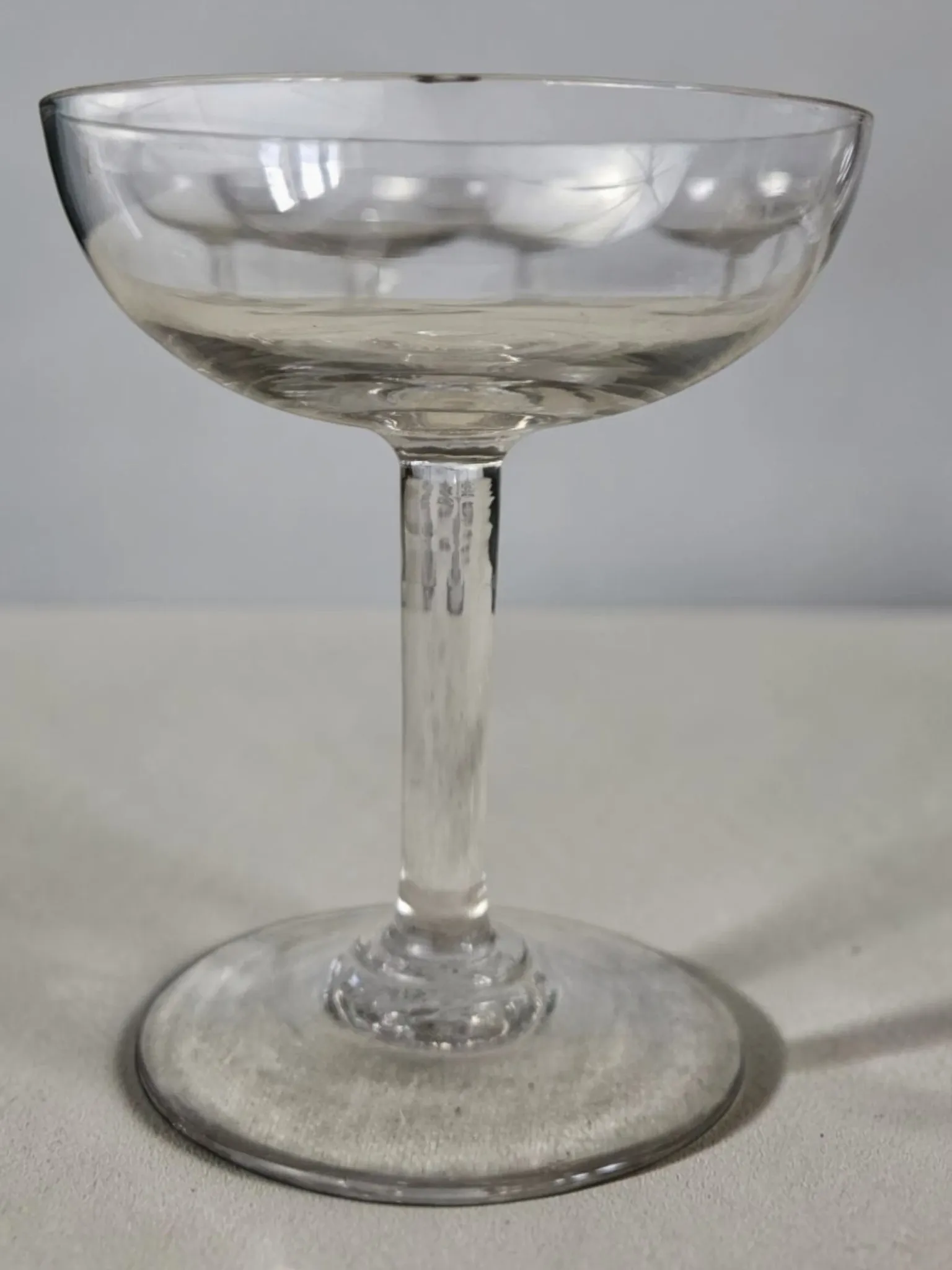 8 blown glass champagne coupes from the 19th century