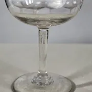 8 blown glass champagne coupes from the 19th century