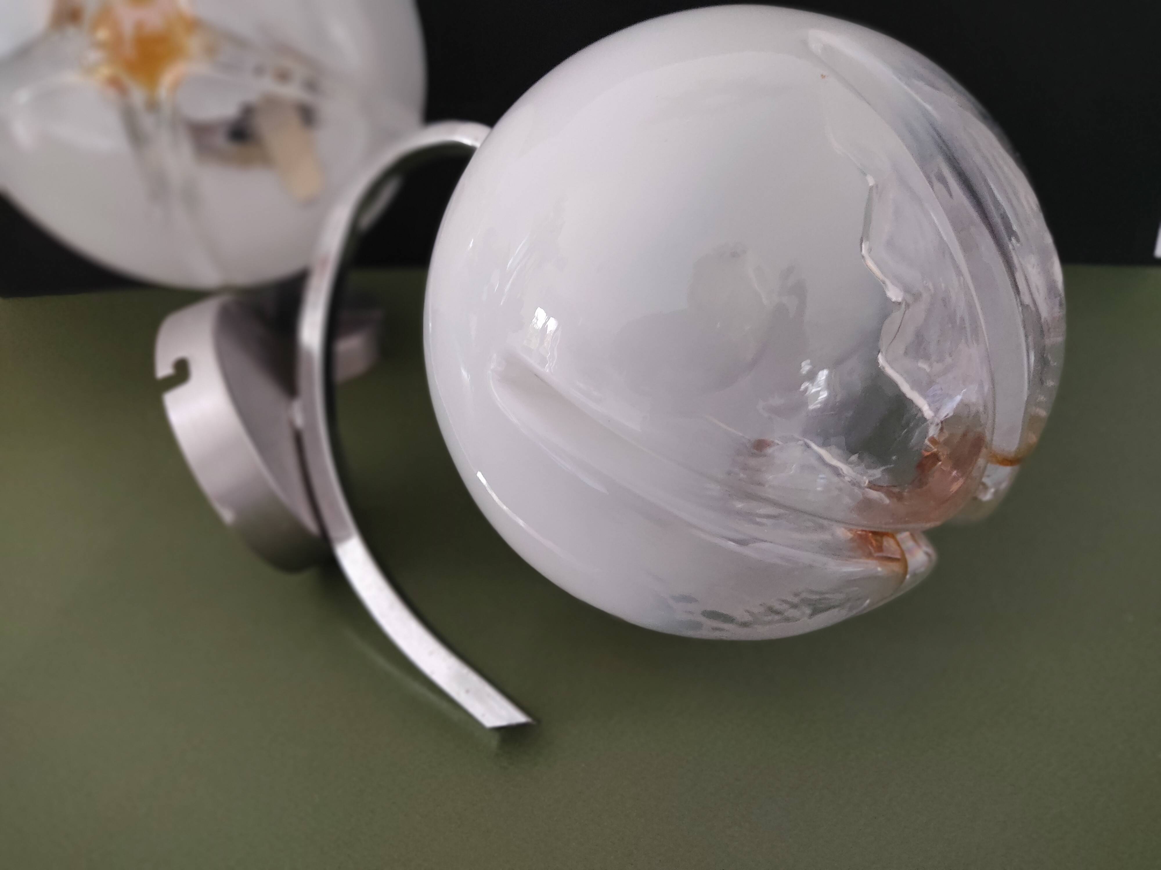 Murano glass sconces by Mazzega space age