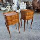 Pair of Louis XV style bedside tables in solid cherry wood.
