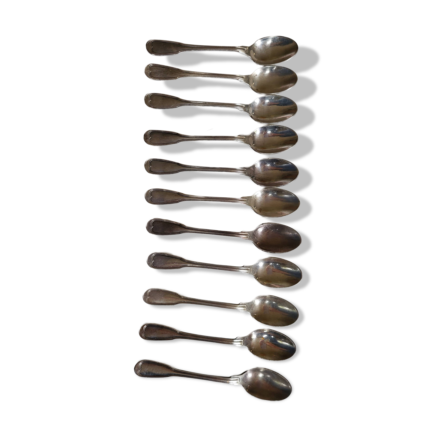 Series of 11 small silver-plated spoons