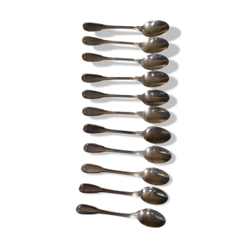 Series of 11 small silver-plated spoons