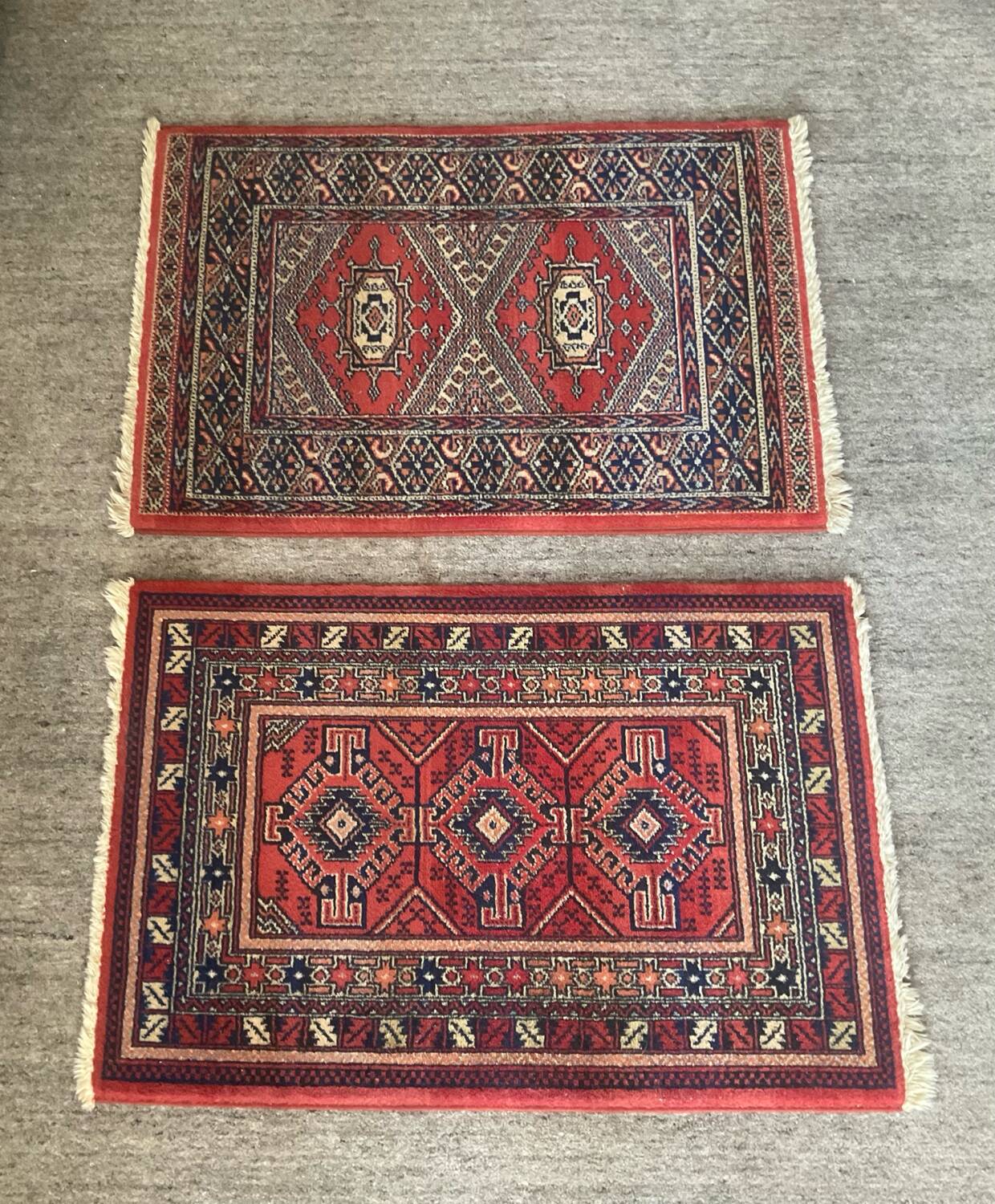 Vintage Samarkand rug duo by Louis De Poortere