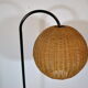 Rattan ball floor lamp 1970