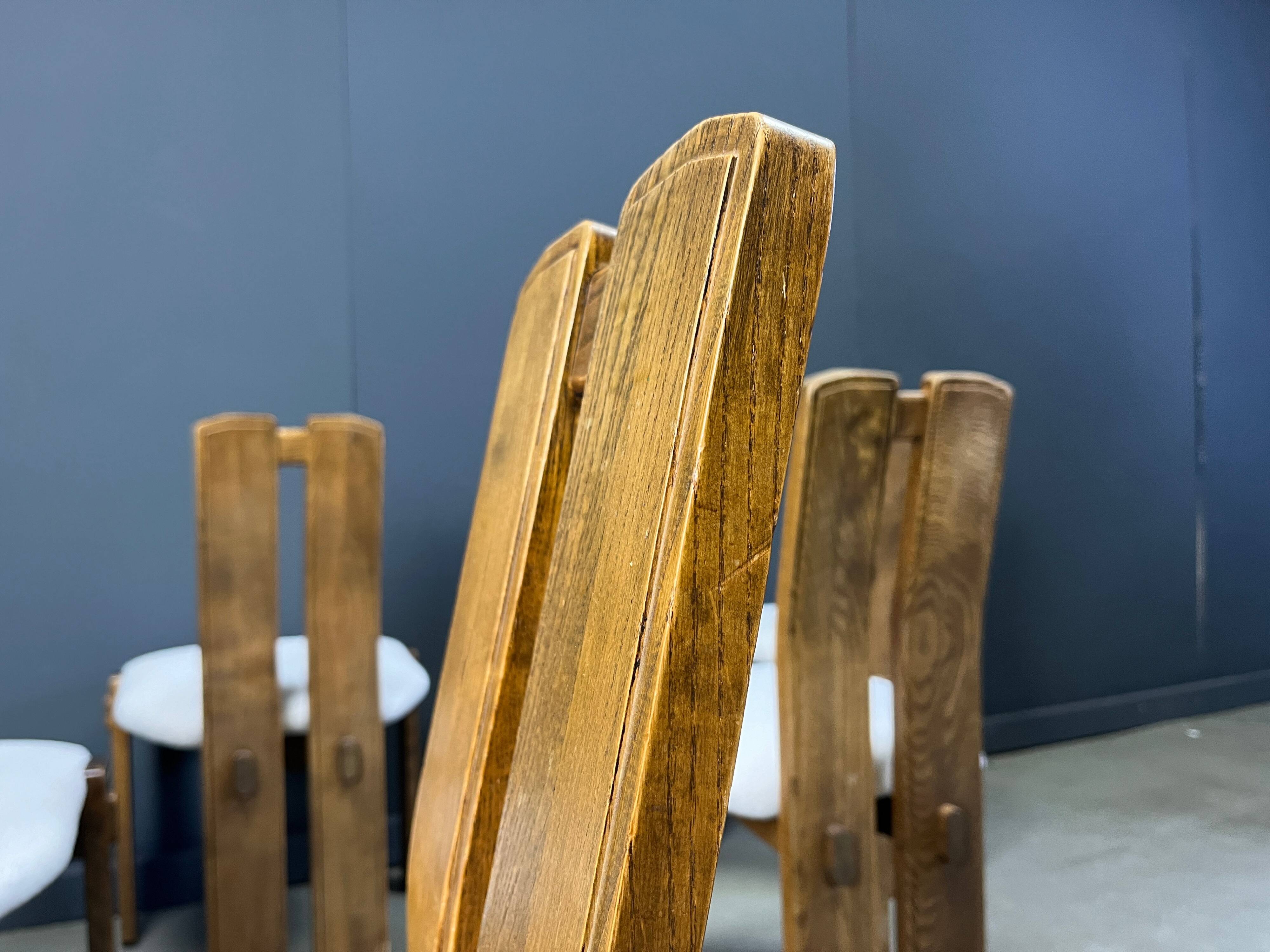 Set of 6 brutalist dining chairs, 1960s