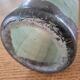 Frosted glass vase, painted Art Deco, signed.