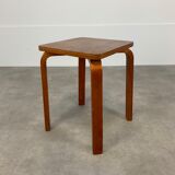 Scandinavian curved wood stool 50s