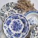 Vintage blue soup plates