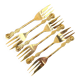 Golden metal forks