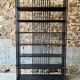 Large industrial black metal shelf – openwork graphic structure