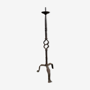 Floor lamp candle holder wrought iron brutalisms
