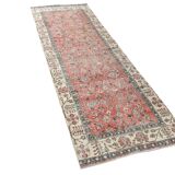 3x9 Vintage All-Over Floral Red Turkish Runner Rug, 92x286Cm