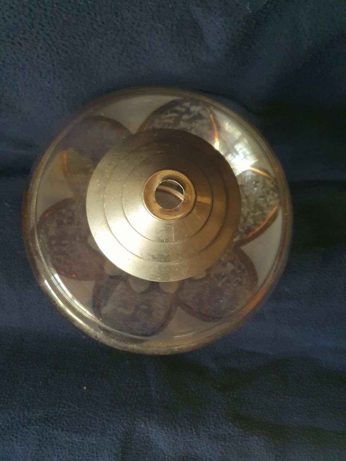 Lustre verre irisé et doré art déco