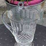 Carafe en verre et cristal transparent, ciselées, motif ananas ancienne