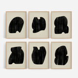 Set of 6 abstract giclee prints, A4