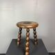 Midcentury bobbin wood turned stool, Charles Dudouyt style, France, 1950s