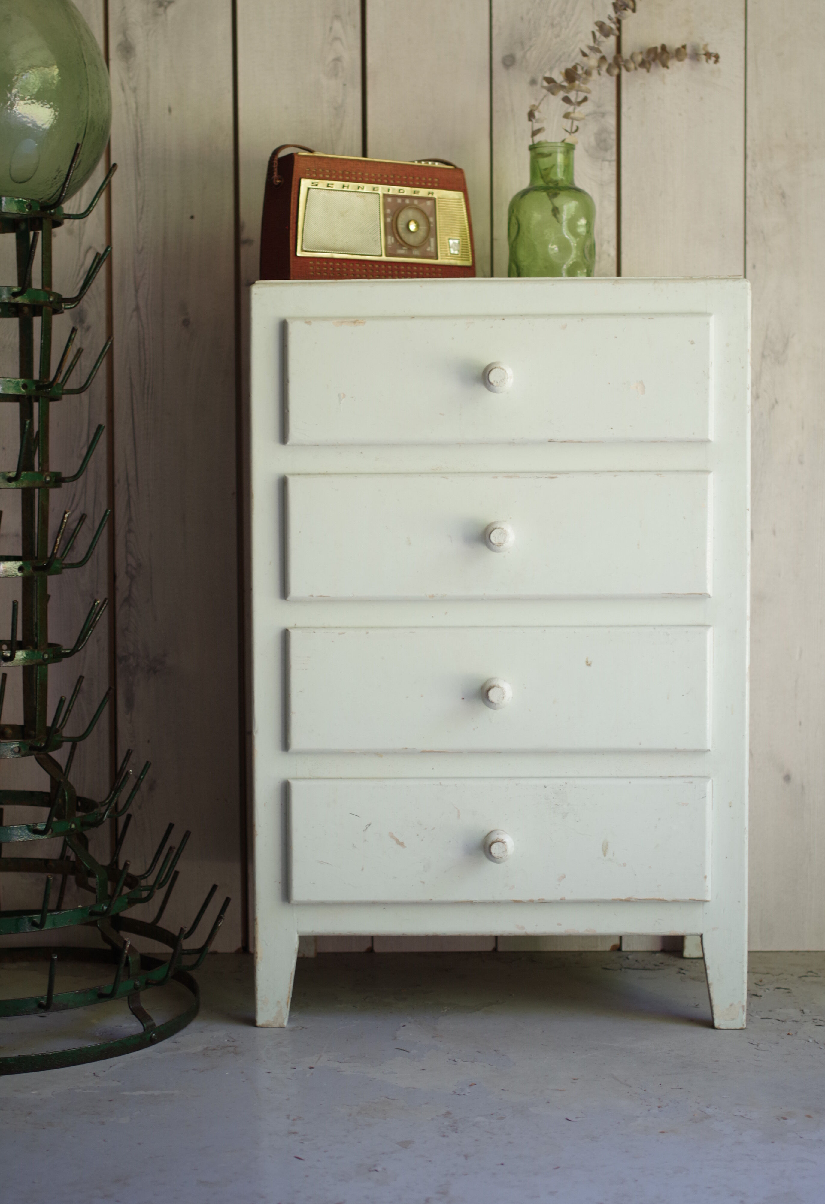 Chest of drawers small format light blue years 50-vintage chest-child storage
