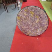 Low wrought iron 1950 marble top side table