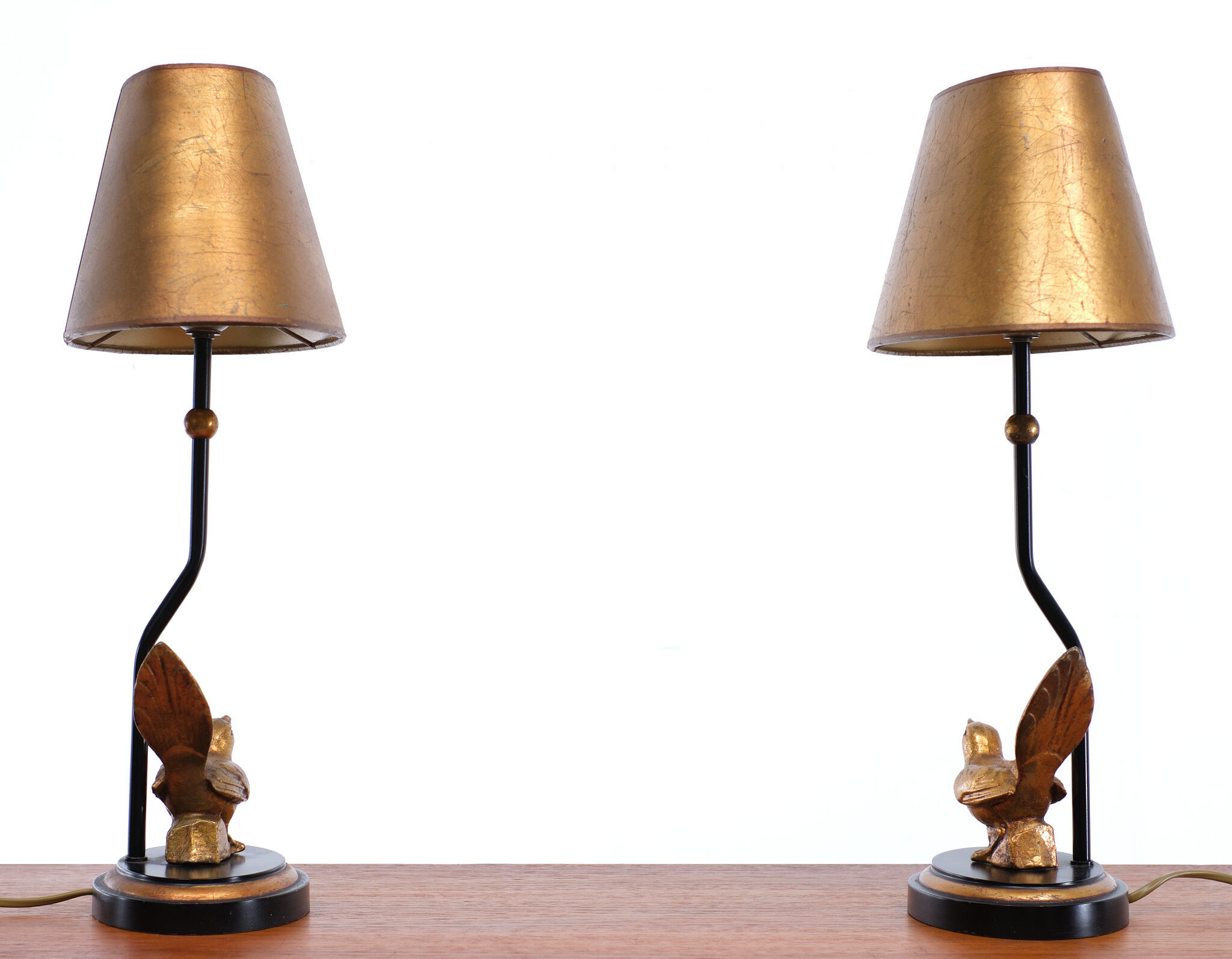 Kullmann birds lamps Hollywood Regency, 1980s