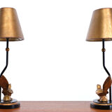 Kullmann birds lamps Hollywood Regency, 1980s