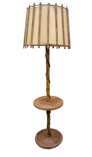 Rattan floor lamp