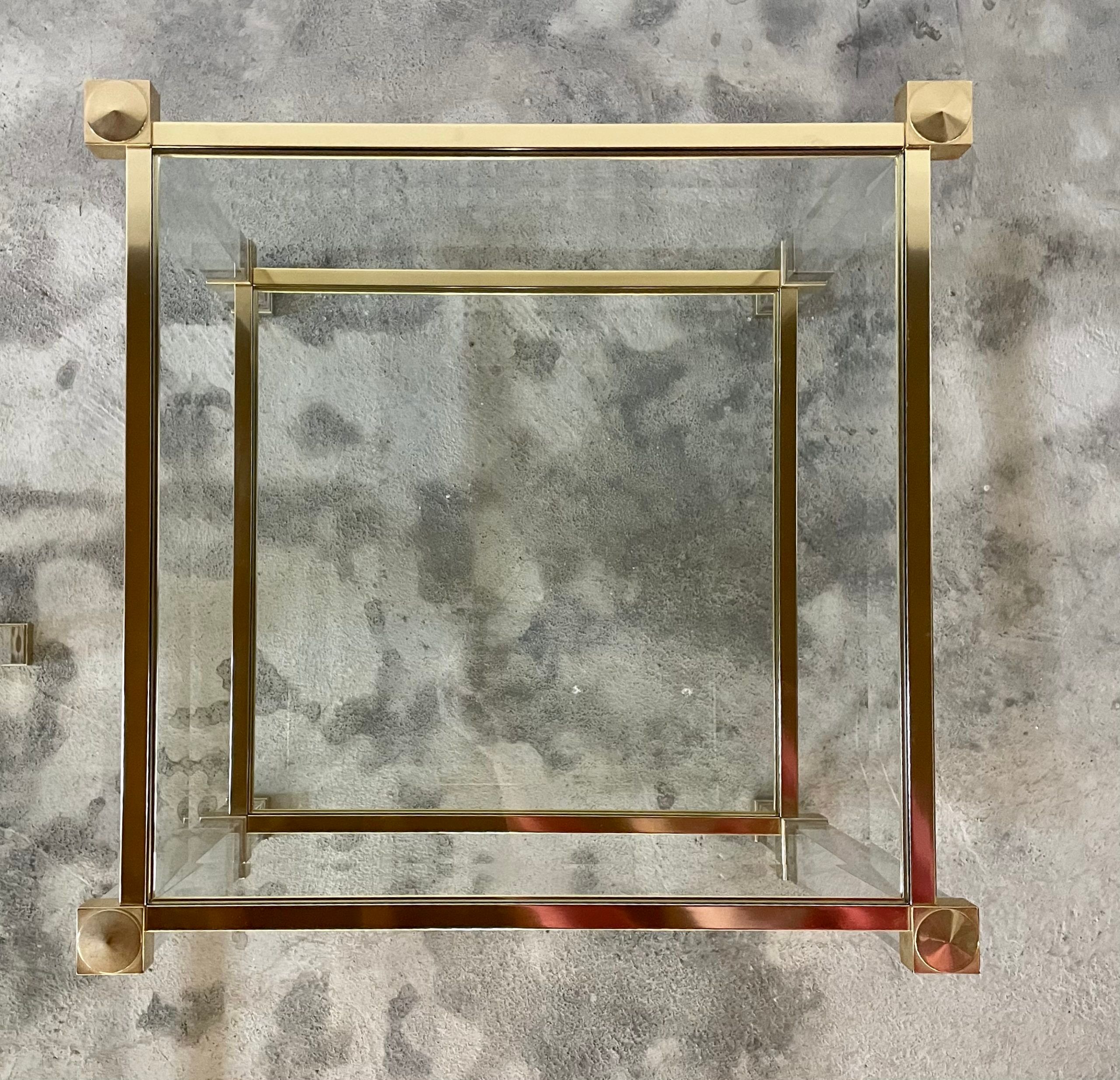 Pair of sofa ends and coffee table Pierre Vandel in altuglas