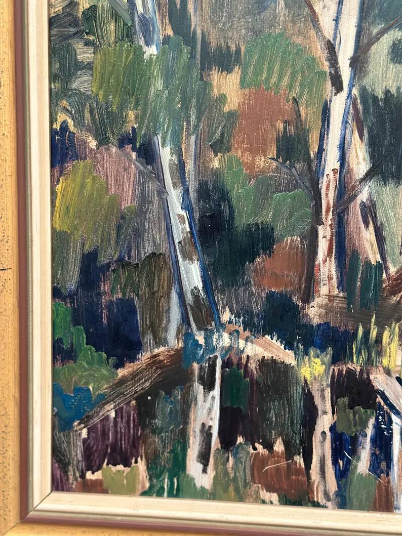 Original Swedish Oil on Panel – “Forest” by Arvid Herbert