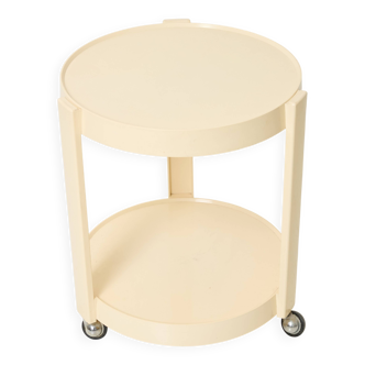 Desserte à roulettes en plastique beige, 1970s