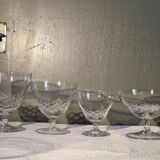 10 Verres à vin en cristal taillé, Circa 1930