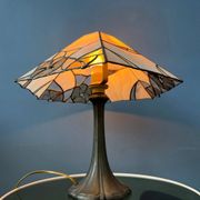 Lampe de table Art déco colorée en vitrail