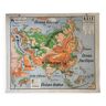 Old school map, physical asia n. 14 librairie armand collin, france, 50s-60s