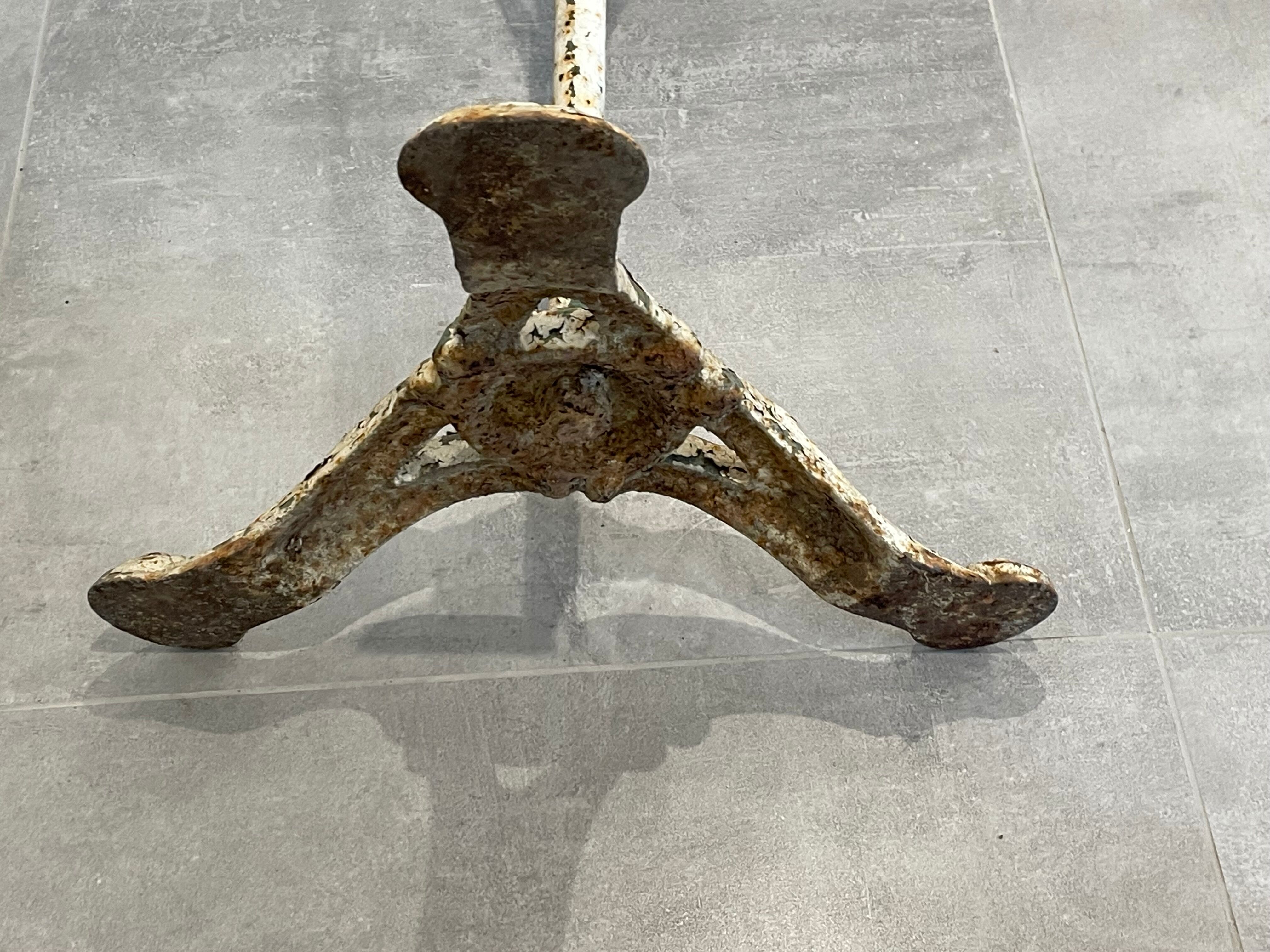 pedestal table, iron, cast iron and zinc guinguette table