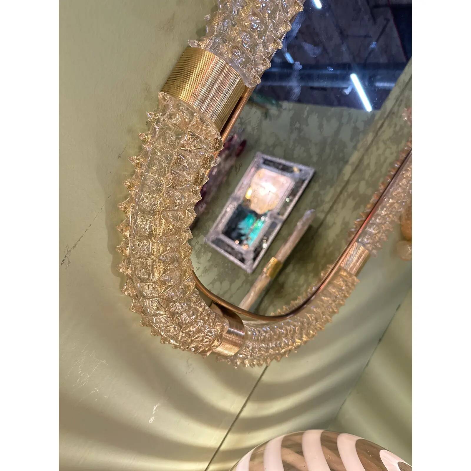 Venetian Luxury "Rostrato" Murano Glass Wall Mirror by Simoeng