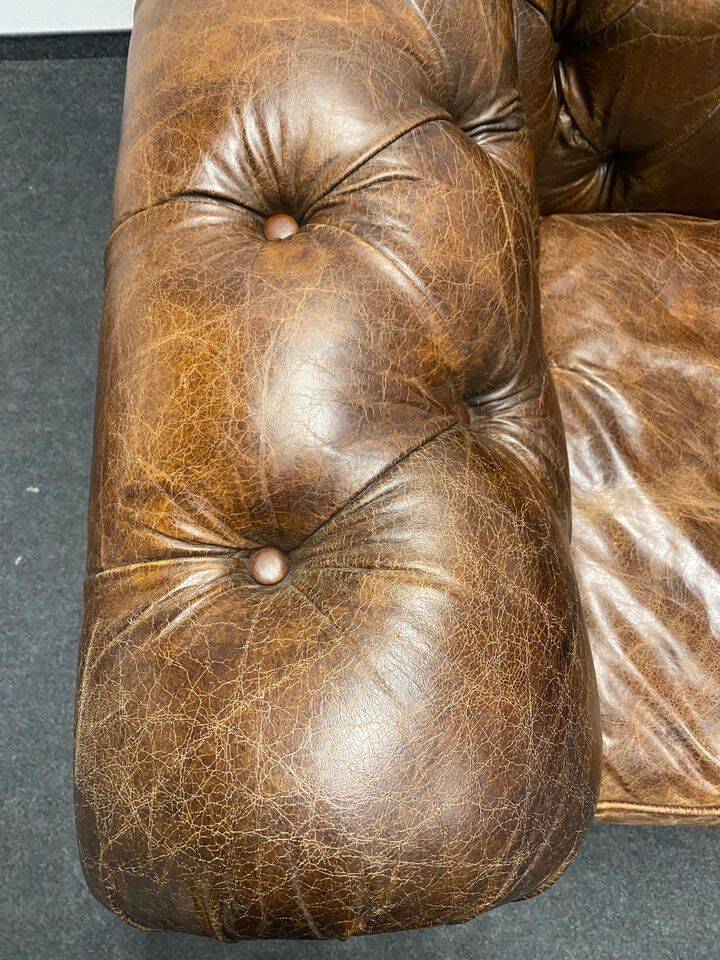 Handcrafted Brown leather Chesterfield Club Armchair