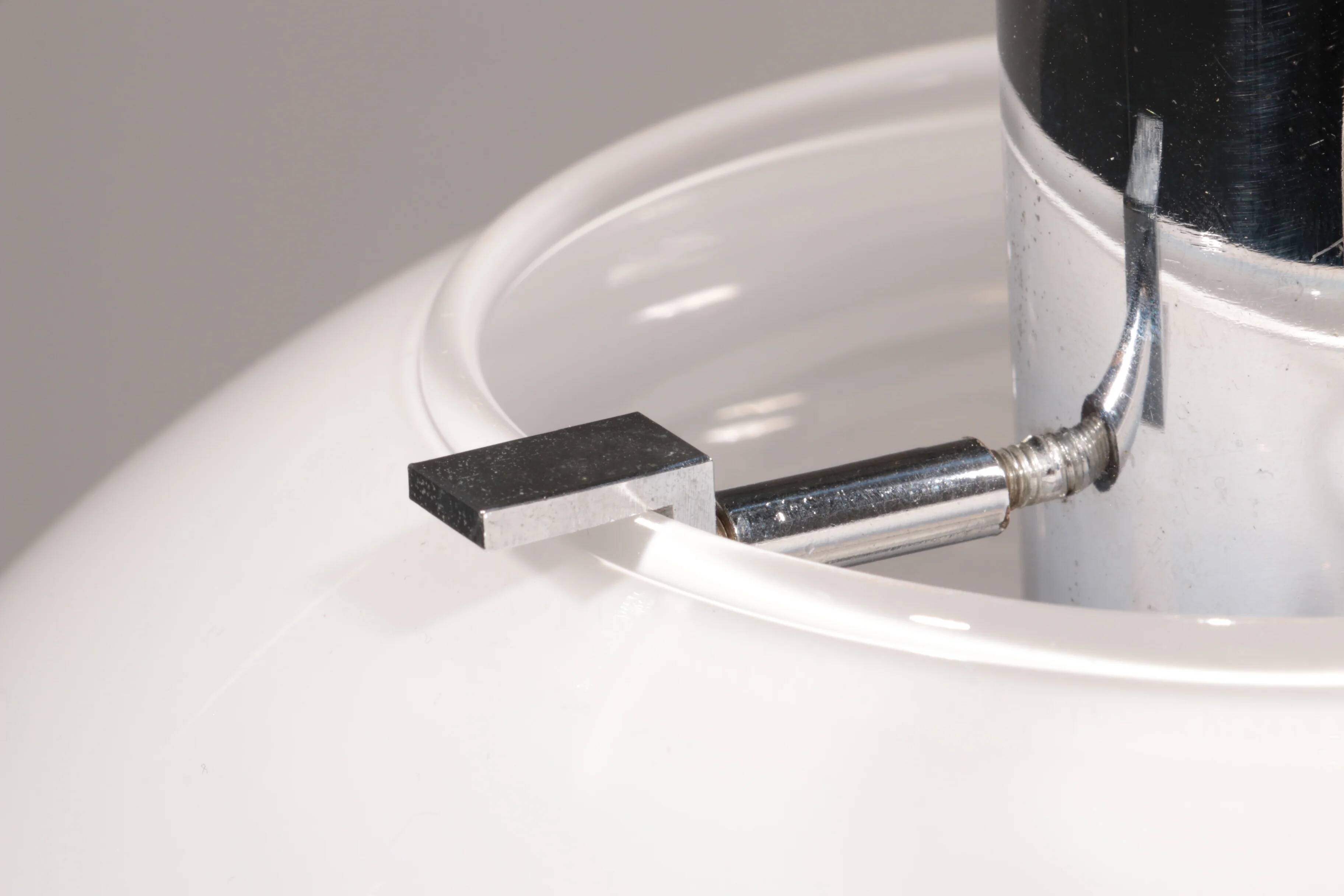Italian design chrome and glass table lamp, 1960