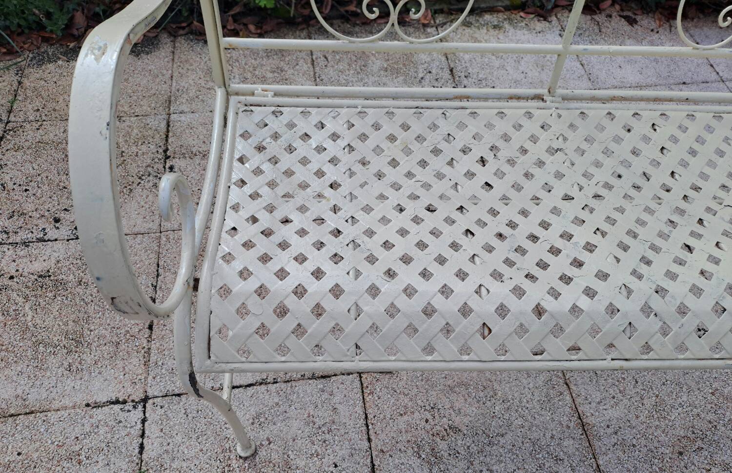 Wrought iron garden bench