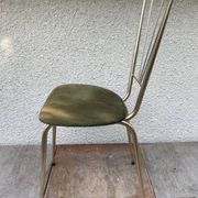 Pair of golden metal old chairs