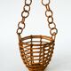 Cache-pot en bois et bambou à suspendre, 1950