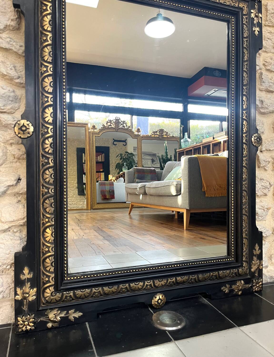 Antique Napoleon III mirror 124.5cm/83.5cm